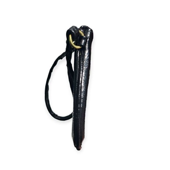 Coach Daisy Liquid Gloss Small Patent Leather Black & Gold Wristlet - Picture 5 of 11